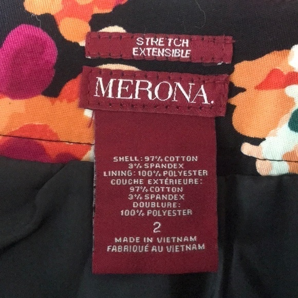 𝅺Merona Lined Floral Skirt with Pockets Size 2 EUC - Picture 4 of 5